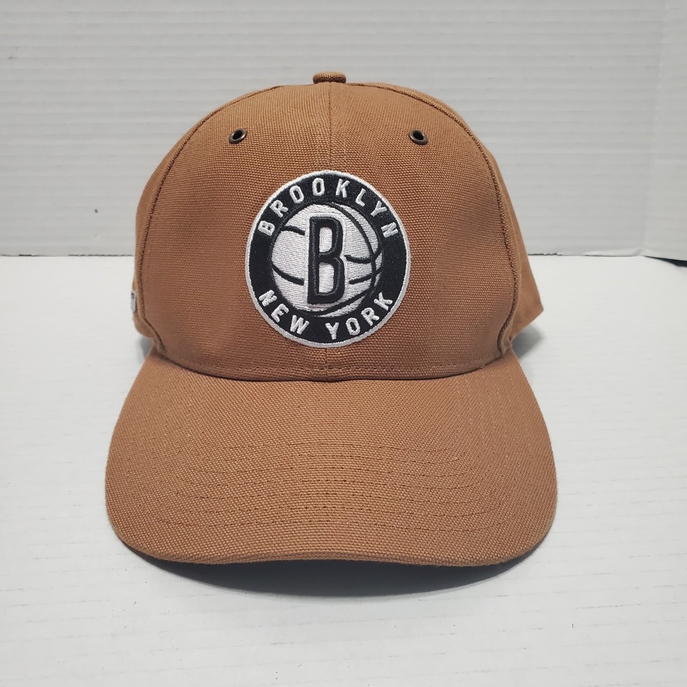 Carhartt Men's Brooklyn Nets Canvas Strapback Baseball Hat Brown One Size '47